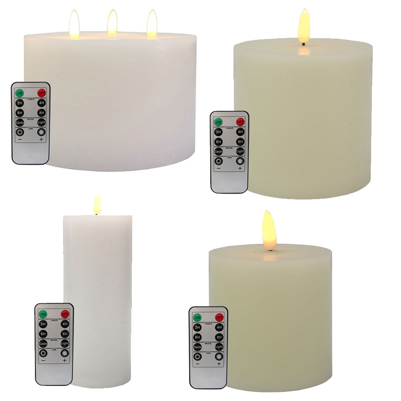 LED BATTERY PILLAR CANDLE WITH REMOTE/white