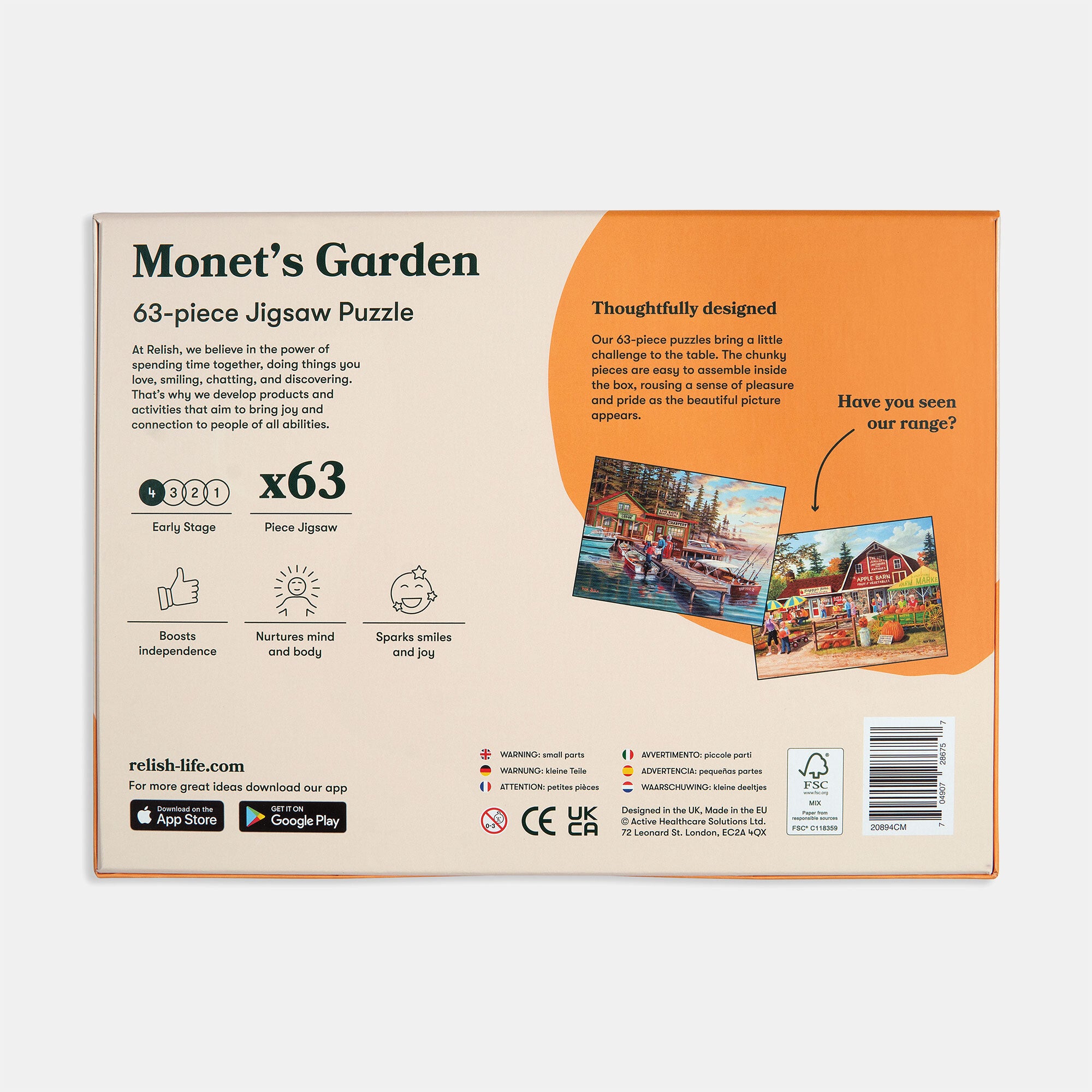 monet's garden 63 piece puzzle