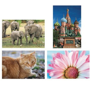 thera-jigstick™ puzzle set: tabby cat, elephants, moscow temple, and pink daisy (set of 4)