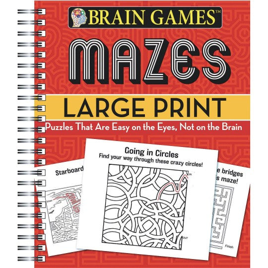 Brain Games™ Large Print Mazes Book