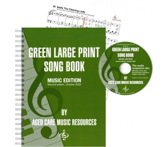 green large print song book music edition - second edition