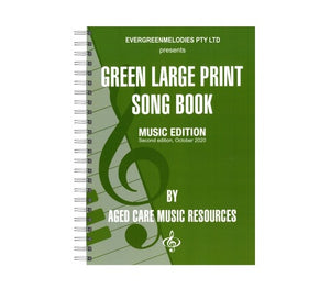 green large print song book music edition - second edition