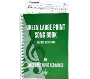 green large print song book music edition