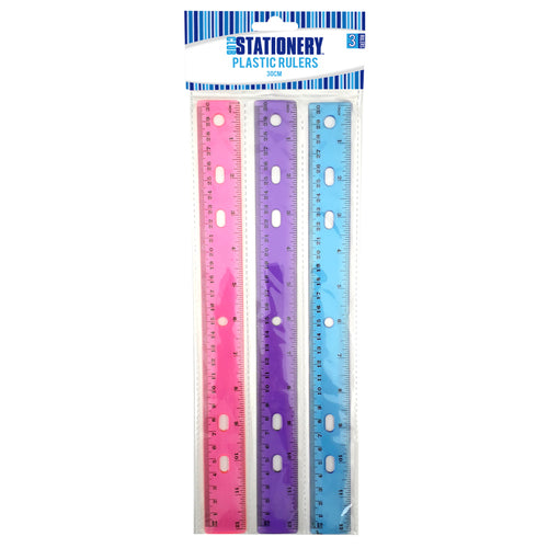 plastic transparent rulers 3pc 30cm
