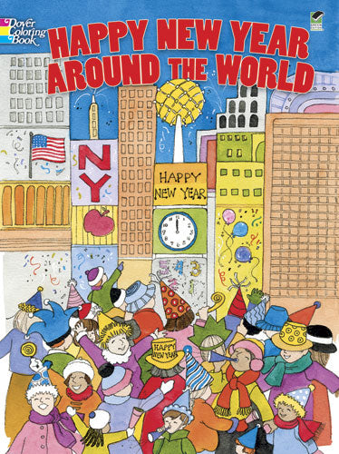 happy new year around the world colouring book
